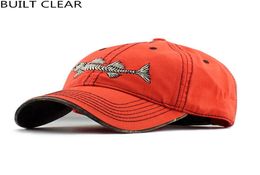 Built Clear Casquette High Quality Embroidery Fish Bones Men 039S Sports Cap Snapback Casual Women Sunscreen Shade Baseball C7640807