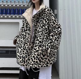 Jackets Leopard Print Women Fleece Jackets Motorcycle Jacket Faux Lamb Fur Kawaii Coat Teddy Fur Coat Fleece Parkas Cropped Stripeed