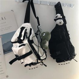 Bags Harajuku Techwear Canvas Sling Bag Gothic Crossbody Bags For Women Handbag Purses And Handbags Bolsas Feminina Shoulder Frog