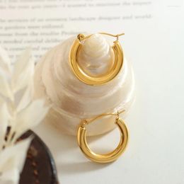 Hoop Earrings Stainless Steel For Women Charm Gold Color Fashion Female Jewelry Gifts