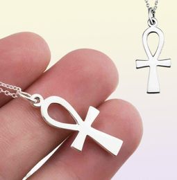 925 Sterling Silver Plated Egyptian Ankh Pendant Necklaces Fashion Jewelry Collar Necklace Christmas Gifts For Women Gnx87698625568