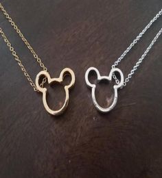 10PCS Cute Simple Mouse Necklace Cartoon Animal Character Miki Mouse Ears Head Face Silhouette Necklaces for Kids Baby Girls9574176