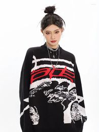 Women's Sweaters Women Vintage Knit Fall/Winter Pullover Y2K Harajuku Print Jumper Oversized Chic Aesthetic Streetwear