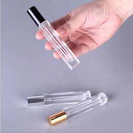 High-grade Fine Mist Glass Spray Bottle 10ML for Perfume Wholesale Clear Perfume Container Square Shape 3 Colours Cap Lvewj