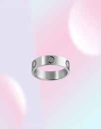 4mm 5mm Titanium Steel Silver Love Ring Men Women Rose Gold Jewellery Lovers Couple Designer Rings1807782