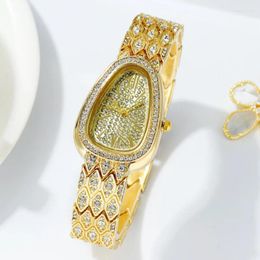 Wristwatches Oval Roman Women's Quartz Watches Steel Band Diamond Luxury Elegant High End Watch For Women