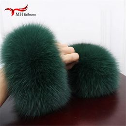 High Quality fur Cuffs Wrist Warmer Genuine Fur Cuff Arm Lady Bracelet Real Wristband Glove X 1 231222