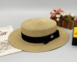 Luxury Designer Straw Hat Flat Cap Fashion Gentleman Caps Higt Quality Mens Women Sun Hats7672665