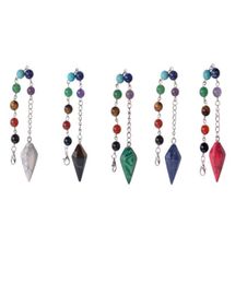 Charms Natural Stone Crystal Faceted Wicca Pendulum For Dowsing Pyramid Healing Reiki Chakra Dowsing Pendant Choker Lol 15052562