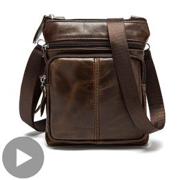 Bags Shoulder Messenger Women Men Bag Crossbody Genuine Leather Office Work Business Briefcase For Handbag Male Portafolio Retro 2020