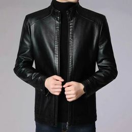 Motorcycle Men Fall Jacket Stylish Protective Men's Faux Leather Jackets for Cool Autumn Winter Thick Warm Windproof 231225