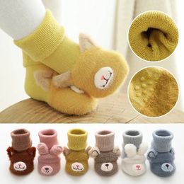 Baby Socks Terry Thicked Baby Floor Socks Indoor Cartoon Non-Slip Toddler Socks 231225