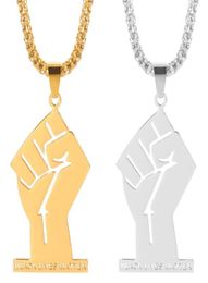 Black Lives Matter African Pendant Necklaces for Women Men Gold Colour Fist Necklace Stainless Steel Africa Ornament Jewellery Gift8687475