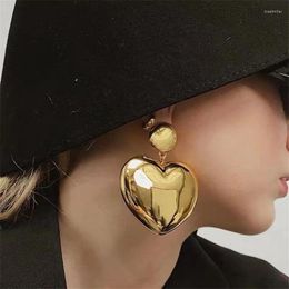 Dangle Earrings Fashion Designer Brand Big Heart Gold Silver Earring Women Luxury Jewellery Top Quality Girl Gift Trend