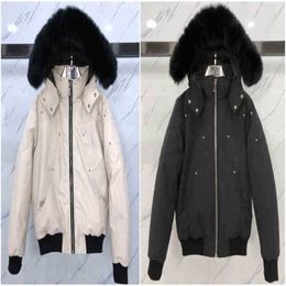 Men's Down Parkas Jacket Men's Fur Collar Parka Winter Waterproof White Duck Coat Cloak Fashion Men and Women Couples Moose Casual Version to Keep Warmt8y4