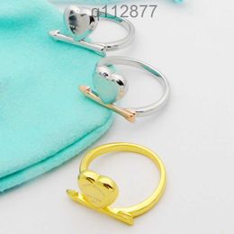 Top Quality Love Ring Arrow And Peach Heart Stamp Luxury Brass Couple Rings Fashion Women Designer Jewellery Printed