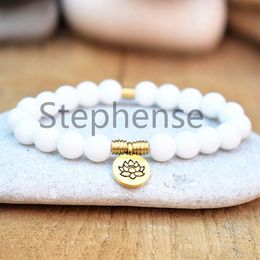 MG0628 2019 New Design Women's Lotus Bracelet High Quality Shell Beads Yoga Bracelet Heart Chakra Mala Bracelet246Y