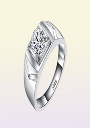 YHAMNI Original Real 925 Sterling Silver Rings for Man Men Wedding Jewelry Ring 1 Carat CZ Diamond Engagement Ring MJZ0114741254