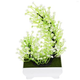 Decorative Flowers Artificial Potted Plant Japanese Home Decor Bonsai Plants Indoor Desktop Model Plastic Small Ornament Fake Flower