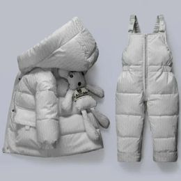 Winter Children's Clothing Set 2Pcs Girl Down Jacket Baby Snowsuit Clothes Overalls for kids Toddler Jumpsuit Coat 1-4Y 231225