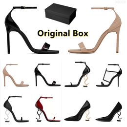 10A Women luxury high heels dress shoes designer sneakers patent leather Gold Tone triple black nuede womens lady sandals party wedding office pumps shoe sneaker