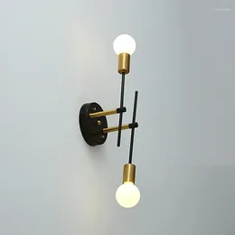 Wall Lamps Nordic Room American Bedroom Corridor Dome Light Contracted And Modern Study Absorb Minimalist Creative Iron Lamp