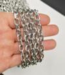 3meter Lot In Bulk Silver Polished Jewelry Findings Chain Huge 8mm Stainless Steel Rollo Chain Marking DIY Necklace for Mens1404773