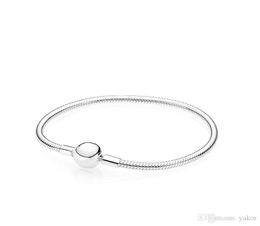 NEW Women Mens 925 Sterling Silver Hand Chain Bracelet Set Original Box for Smooth Chain Bracelets3056281