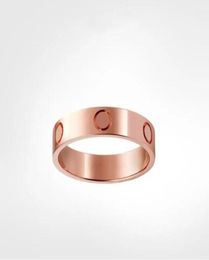 4mm 5mm titanium steel silver love ring men and women rose gold Jewellery for lovers couple rings gift size 511 high quality as gif8329318