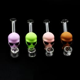 Silicone Glass Pipe Solid Color Cartoon Character Modeling Silicone Pipe Household Accessories Wholesale