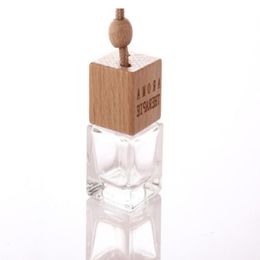 50Pcs Free DHL Empty Glass Bottles Perfume Diffuser Bottles Car Hanging Dffuser Glass Bottle Square Car Diffuser Bottles with Wooden Ca Gjmi