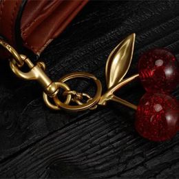 Lanyards Keychain Crystal Cherry Styles Red Colour Women Girls Bag Car Pendant Fashion Accessories Fruit Handbag Decoration