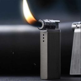 New Oblique Fire Tube Press Lighter for Smoking Pipe Special Lighter Metal Open Flame Multifunction Cigarette Lighter Gadget