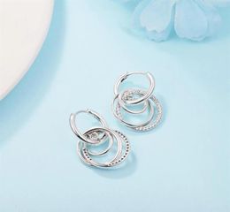 Authentic 925 Sterling Silver Family Always Encircled Hoop Earrings luxury for Women 2022 New Mother's day Girls Fit Fashion Jewellery Brincos 291156C019360297