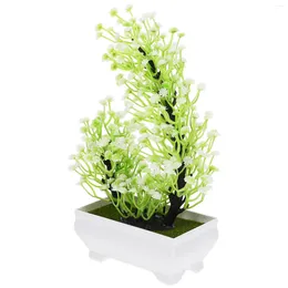 Decorative Flowers Indoor Artificial Plants Potted Lifelike Plastic Ornament Decorations Fake Bonsai Emulated Small