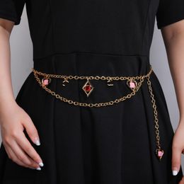 Fashion Women Belt Double Diamond Waist Chain Waistband channel Luxury Designer Belts Golden Sliver Metal Belt Letter ceinture Girdle Prom Wedding Dress ax47g