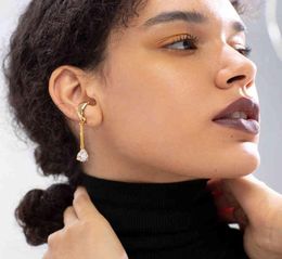 ENFASHION Asymmetric Water Droplets Crystal Ear Cuff Clip On Earrings For Women Gold Color Earcuff Earings Fashion Jewelry E1151 23836263