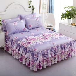 3pcs Bedding Bed Skirt With 2pcs Pillowcases Wedding Bedspread Sheet Mattress Cover Full Twin Queen King Size Bedsheets 231222