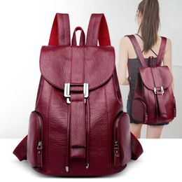 Backpack High Quality Leather Woman Arrival Fashion Female String Bags Large Capacity School Bag Mochila Feminina