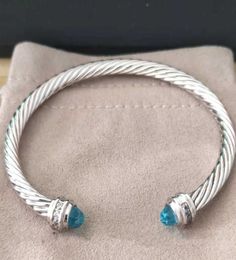 Bracelets Dy Bracelet Men Women ed Wire Round Head Fashion Versatile Platinum Plated Twocolor Hemp Trend no box5262984