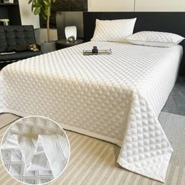 1pc White Bedspread on the Bed 150 230 Quilted Bedsheet Simple Style Cover Queen Size colchasPillowcase Need Order 231222