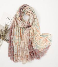 Scarves 2021 Bohemia Style Women Paisley Scarf Female Autumn Shawl Wrap Cotton Linen Lady039s Ethnic Fringed Travel Bandana 1PC3496609