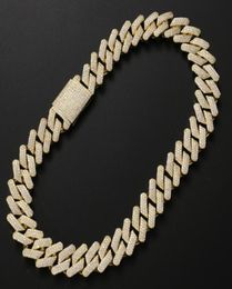 Men Hip Hop Necklace Cuban Link Chain 1618202224inch Cubic Zirconia Stone Designer Necklaces Mens 789inch Bracelets 14K Gold1729194688893
