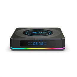 X96 X4 Smart TV Box Android 11 Amlogic S905X4 RGB Light 4G 64GB Support AV1 8K Dual Wifi BT4.1 Media Player 4GB 32GB 64GB Set Top Box