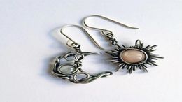 Charm designer earrings luxury Jewellery Boho Style Sun Moon European and American Fashion Moonstone Asymmetric Earring2261067