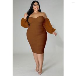 Casual Dresses Long Big Size Fat Plus Women Dress 2023 4XL