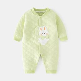 Born Baby Girl Bodysuits 3 To 24 Months Clothes Bunny Bear Pattern Cotton Pajamas born Boy Girls Bebes 231225
