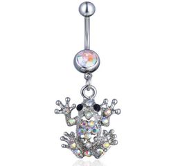 Navel Bell Button Rings D0727 Frog Clear Ab Color Belly Ring Drop Delivery Jewelry Body Dhgarden Dhjsf1552135