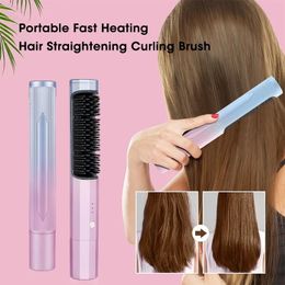 Electric Hair Brush Straightening Heating Comb Men Beard s Professional Straightener Curlers for Women 231225