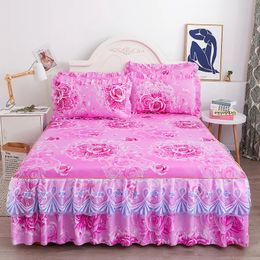 1PC Printed Bedding Set Soft Bed Skirt Bedspread Full Twin Queen King Size Sheet Mattress Cover WithLace Without Pillowcases 231222